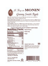 Monin Premium Granny Smith Apple Flavoring / Fruit Syrup 750mL/25.36oz (12/Case)