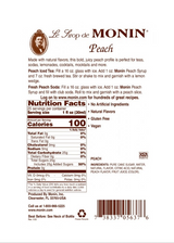 Monin Premium Peach Flavoring / Fruit Syrup 750mL/25.36oz (12/Case)