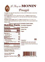 Monin Premium Pineapple Flavoring / Fruit Syrup 750mL/25.36oz (12/Case)