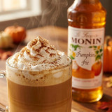 Monin Premium Pumpkin Pie Flavoring Syrup 750mL/25.36oz (12/Case)
