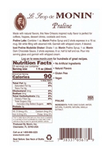 Monin Premium Praline Flavoring Syrup 750mL/25.36oz (12/Case)