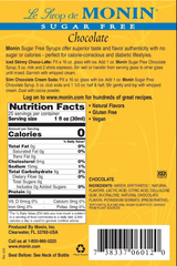 Monin Sugar Free Chocolate Flavoring Syrup 750mL/25.36oz (12/Case)