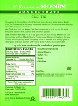 Monin Chai Tea 7:1 Concentrate 750mL/25.36oz (12/Case)