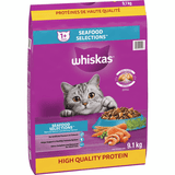 Whiskas Cat Food with Real Salmon Dry Quality Bulk Large 9.1kg/20Lbs (2/Case)