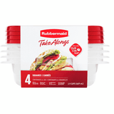 Rubbermaid TakeAlongs Food Storage Containers Quality Bulk Large 4 Pack(2/Case)