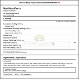 Sysco Classic Chicken Wing Fully Cooked Breaded Mild Stinger 2kg/4.41Lbs — Nutrition and Ingredients Label — www.chickenpieces.com