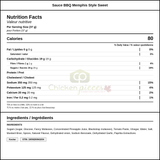 Cattlemen's BBQ Memphis Style Sweet Sauce 3.78LT/1 Gallon — Nutrition and Ingredients Label — www.chickenpieces.com