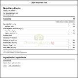 Sysco Classic Fine Capers 3.78LT/1 Gallon — Nutrition and Ingredients Label — www.chickenpieces.com