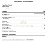 Sysco Classic Orange Mandarin Sections Light Syrup 2.84LT/100oz — Nutrition and Ingredients Label — www.chickenpieces.com