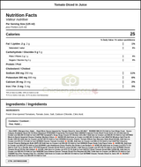 Sysco Imperial Tomato Diced In Juice 2.84LT/100oz — Nutrition and Ingredients Label — www.chickenpieces.com
