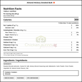 David Roberts Almond Hickory Smoked Bulk 1.5KG/3.31Lbs — Nutrition and Ingredients Label — www.chickenpieces.com