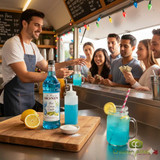 Monin Blue Cotton Candy Beverage Syrup 1L/33.81oz (4/Case)