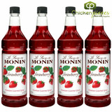 Monin Strawberry Beverage Syrup 1L/33.81oz (4/Case)