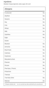 SUCCESS Success Sectioned Mandarin Oranges, Light Syrup 2.84L/6oz (6/Case)