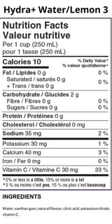 Hydra+ IDDSI 3 Lemon Thickened Beverage Water, 1L/33.8 oz bulk supply — professional quality, HYDRA+