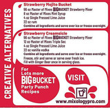  Master of Mixes Big Bucket Strawberry Daiquiri / Margarita Mix Ready To Use 2.8L- Yields 24 Servings 