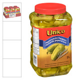 Unico Pickled Pepperoncini Peppers Bulk 2L | 6/CASE | 50 CASES PER PALLET-(Total 300 Units) - chicken pieces
