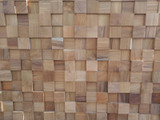 Brown 3D Embossed Block Teak Reclaimed Wood Decorative Wall Panels ( Set Of 4 Panels)- CHICKEN PIECES