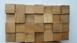 Chicken Pieces Brown 3D Embossed Block Teak Reclaimed Wood Decorative Wall Panels ( Set Of 4 Panels) 