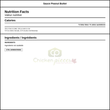 Reese Peanut Butter Sauce Large 2kg/4.41Lbs — Nutrition and Ingredients Label — www.chickenpieces.com