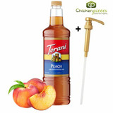 torani Torani Peach Flavoring Syrup Plastic Bottle 1L + Bonus Squeeze Pump 
