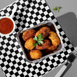 Titan Checkered Basket Liner / Deli Sandwich Wrap Paper 12" X 12"- 2000/CASE- CHICKEN PIECES