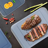 Neoflam Non-Slip Translucent Cutting Board Set, 3-Piece | Dishwasher Safe - CHICKEN PIECES