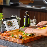 Teakhaus 23" Reversible Teak Cutting Board with Juice Groove & Hand Grips - CHICKEN PIECES