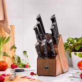 Henckels Forged X 14-Piece Knife Block Set | German Stainless Steel | Acacia Wood Block - CHICKEN PIECES