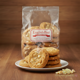English Bay Cookie White Chocolate Macadamia Baked Thaw & Serve 1.35oz (72/CASE) - CHICKEN PIECES