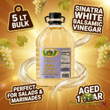 BelAria Sinatra White Balsamic Vinegar 5 L bulk container for chefs Professional Italian white balsamic vinegar for restaurants and catering BelAria brand 5 liter white balsamic for clear dressings and glazes -CHICKEN PIECES