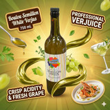 Boulou Semillon White Verjus 750 mL glass bottle Professional Semillon grape verjuice for fine dining and cocktails Boulou brand white verjus for vinaigrettes and poaching-CHICKEN PIECES
