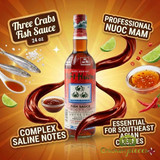 Three Crabs Fish Sauce 24 oz glass bottle for professional chefs Authentic Viet Huong Three Crabs fish sauce for Thai and Vietnamese food Professional grade fish sauce for dipping sauces and marinades-CHICKEN PIECES