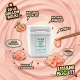 Bulk 20 lb pail of WA Imports natural sushi ginger Natural white pickled ginger for sushi and poke bowl restaurants Large volume gari ginger for professional Japanese food service-CHICKEN PIECES