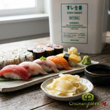 Bulk 20 lb pail of WA Imports natural sushi ginger Natural white pickled ginger for sushi and poke bowl restaurants Large volume gari ginger for professional Japanese food service-CHICKEN PIECES