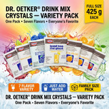 Dr. Oetker drink mix crystals 7-flavor variety pack canisters Assorted Dr. Oetker fruit drink crystals 425g for parties Peach, Blue Raspberry and Orange Dr. Oetker drink mixes