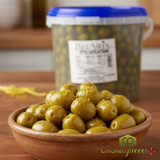 Bulk 10 lb pail of BelAria pitted Castelvetrano olives Bright green pitted Sicilian olives for martinis and salads Professional food service size Castelvetrano olives from Italy -CHICKEN PIECES