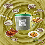 Bulk 10 lb pail of BelAria whole Castelvetrano olives with pits Traditional green Sicilian Castelvetrano olives for charcuterie Professional food service size whole green Italian olives -CHICKEN PIECES
