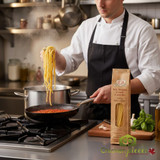 Rustichella d'Abruzzo artisanal linguine pasta 1.1 lb bag Bronze-die Italian linguine for seafood and pesto dishes Bulk case of 12 Rustichella linguine pasta for food service-CHICKEN PIECES