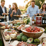 Bulk jar of Divina roasted red pepper strips for food service Flame roasted red pepper strips in brine for pizza toppings Professional 5.75 lb container of Mediterranean roasted peppers-CHICKEN PIECES