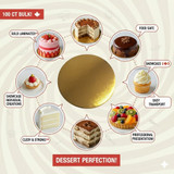 Enjay 12 Inch Gold Laminated Round Cake Boards 100 Count Case Professional Straight Edge 12" Gold Cake Rounds For Bakeries Bulk Enjay Laminated Grease Resistant 12 Inch Cake Boards-CHICKEN PIECES