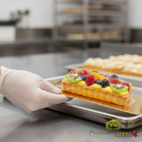 Enjay Gold Rectangular Mono-portion Pastry Boards 500ct Professional Eclair Boards With Handling Tab Gold Laminated Bulk Case Of Enjay Rectangle Mini Pastry Bases-CHICKEN PIECES