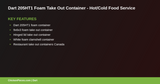 Dart 205HT1 Foam Take Out Container - Hot/Cold Food Service