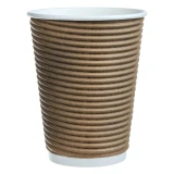 Cafe Express 12oz Brown Ripple Hot Cups and Lids (150/case)