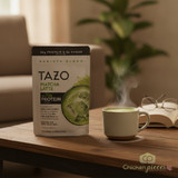TAZO 20g Protein Matcha Latte Powder with Whey Protein Isolate, 8oz Pouch, 8 Servings- chicken pieces