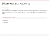 QUALITY Whole Green Peas 4.99 kg commercial food service — chickenpieces.ca