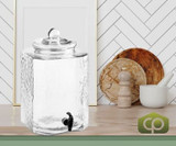CP HOSPO 5 Gallon Hammered Glass Beverage Dispenser