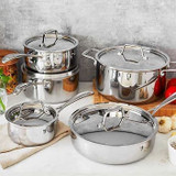 HENCKELS RealClad 5-ply Stainless Steel and Aluminum Clad Cookware Set, 10-piece