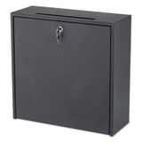 Safco 4259BL 18" x 18" x 7" Black Wall-Mountable Interoffice Mailbox