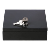 Universal UNV69000 6 7/8" x 6 3/4" x 2" Black Steel Space-Saving Security Cash Box